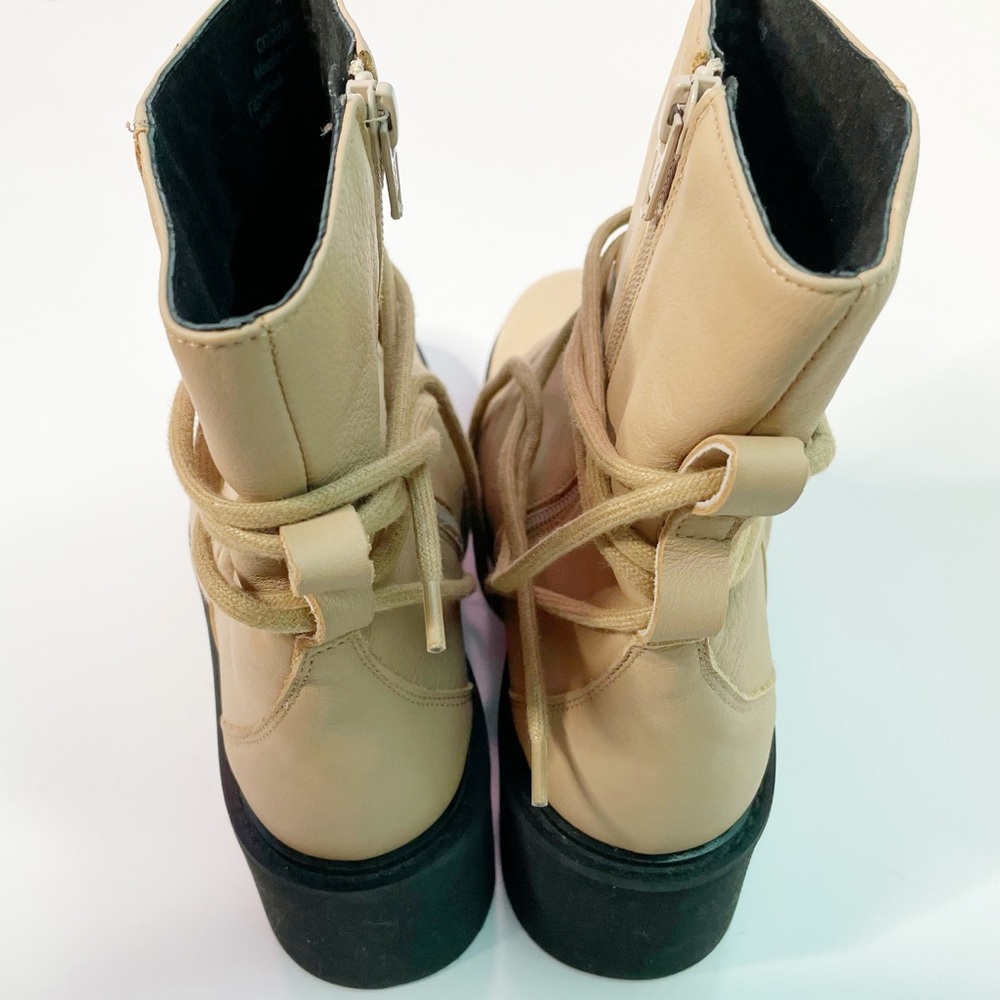 Free People Size 41 Tori Padded Ankle Moto Boots Tan Camel Leather - Picture 6 of 13